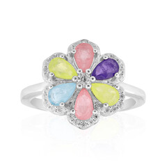 Pink Pastel Quartz Silver Ring
