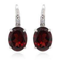 Mozambique Garnet Silver Earrings