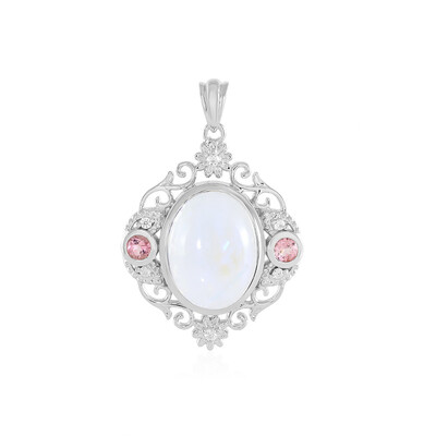 Rainbow Moonstone Silver Pendant