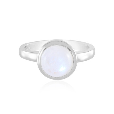 Rainbow Moonstone Silver Ring