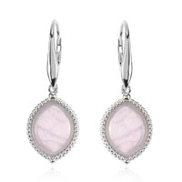 Rose Quartz Silver Earrings