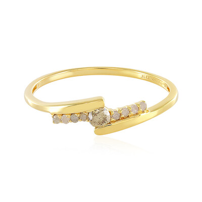 I3 Champagne Diamond Silver Ring