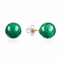 18K Malachite Gold Earrings