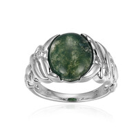 Moss Agate Silver Ring