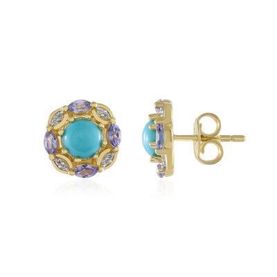 Sleeping Beauty Turquoise Silver Earrings