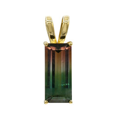9K Bi Colour Tourmaline Gold Pendant