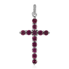 Rhodolite Silver Pendant