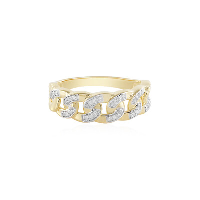 I2 (J) Diamond Silver Ring