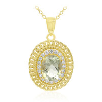 Green Amethyst Silver Necklace