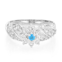 Neon Blue Apatite Silver Ring