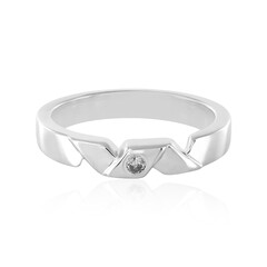 PK (J) Diamond Silver Ring
