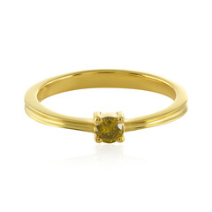 I4 Yellow Diamond Silver Ring