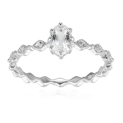 White Topaz Silver Ring