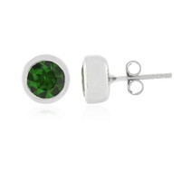 Russian Diopside Silver Earrings
