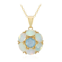 Blue Pastel Quartz Silver Necklace