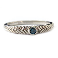 Blue Diamond Silver Ring