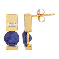 Madagascar Blue Sapphire Silver Earrings