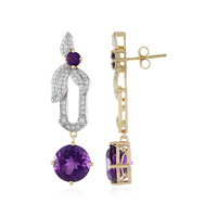 14K Zambian Amethyst Gold Earrings (SUHANA)