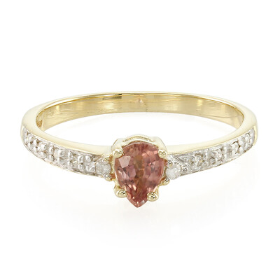 10K Unheated Padparadscha Sapphire Gold Ring
