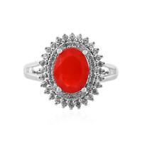 Red Ethiopian Opal Silver Ring