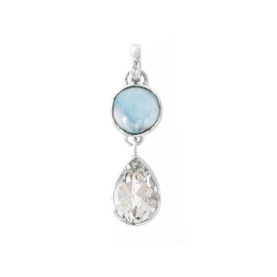 White Topaz Silver Pendant