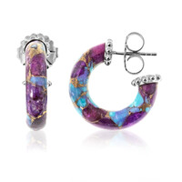 Kingman Purple Mojave Turquoise Silver Earrings (Dallas Prince Designs)