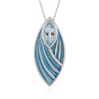 Sky Blue Topaz Silver Necklace (Adela Silber)