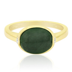 9K Green Jadeite Gold Ring