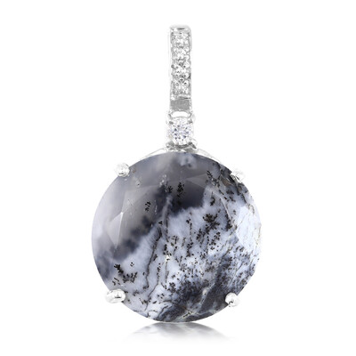 Dendritic Agate Silver Pendant