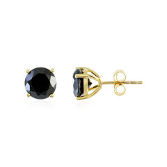 Black Spinel Silver Earrings