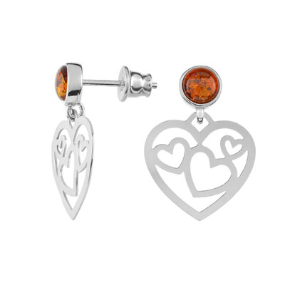 Cognac Baltic Amber Silver Earrings (dagen)