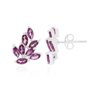 Rhodolite Silver Earrings