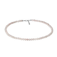 Rose Quartz Silver Necklace