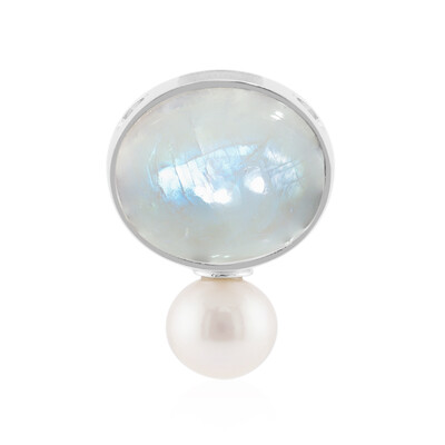 Rainbow Moonstone Silver Pendant (MONOSONO COLLECTION)