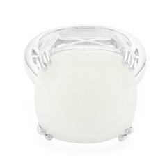 White Moonstone Silver Ring