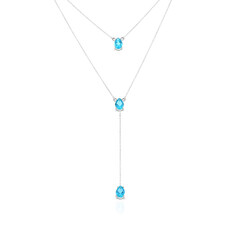 Paraiba Color Topaz Silver Necklace