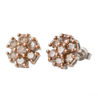 Champagne Diamond Silver Earrings