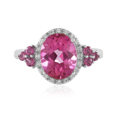 Pink Topaz Silver Ring