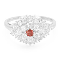 Sunset Ruby Silver Ring