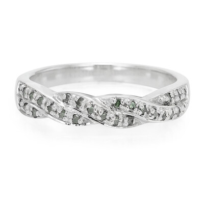 Fancy Diamond Silver Ring