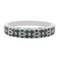I3 Blue Diamond Silver Ring