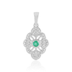 Russian Emerald Silver Pendant