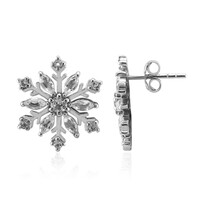 White Topaz Silver Earrings