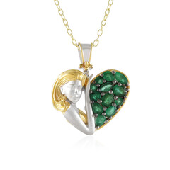 Zambian Emerald Silver Necklace (Gems en Vogue)