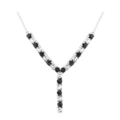 Black Sapphire Silver Necklace
