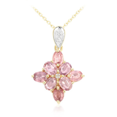 18K Unheated Padparadscha Sapphire Gold Necklace (AMAYANI)