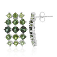 Green Tourmaline Silver Earrings