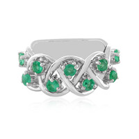 Russian Emerald Silver Ring