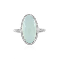 Aqua Chalcedony Silver Ring