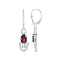 Red Garnet Silver Earrings